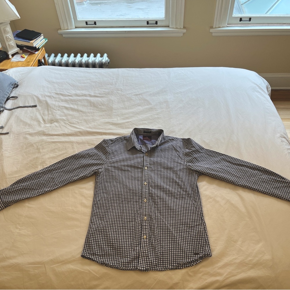 Scotch & Soda Retro De Luxe Plaid Gingham Button Down Dress Work Shirt Sz Medium